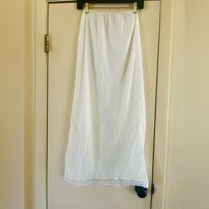 VTG 60s 70s Prairie Peasant Festival Maxi Nylon Lace Half Slip Lingerie Skirt S